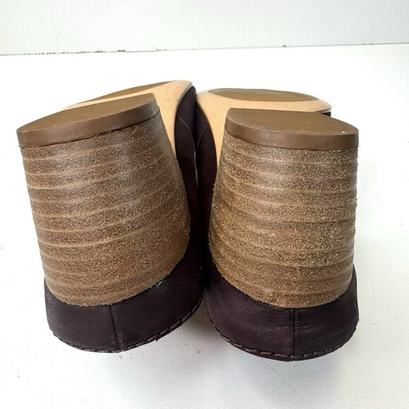 Clark's Isla Mules Shoes Clogs Slip On Womens Size 10 Brown Leather Nubuck - Picture 9 of 10